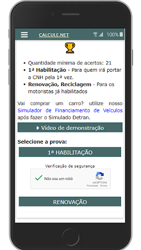 Android application Simulado Detran AL screenshort