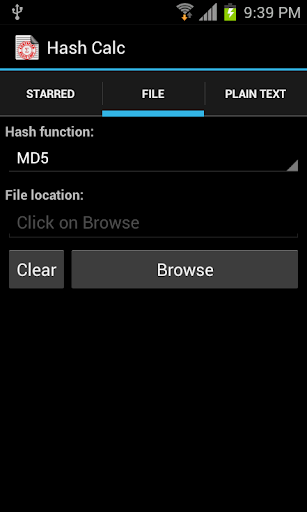 Android application Hash Calc (Checksum Utility) screenshort