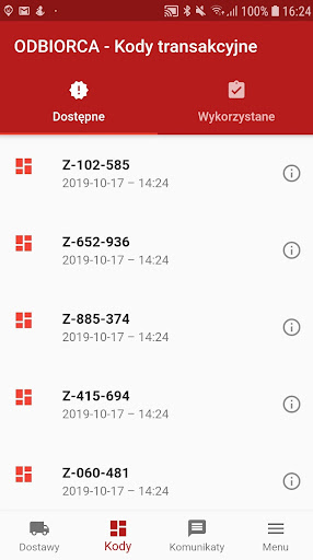 SENT Dostawy Screen 2