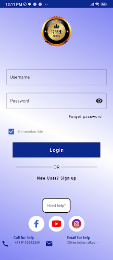 Android application ONETWOFree screenshort