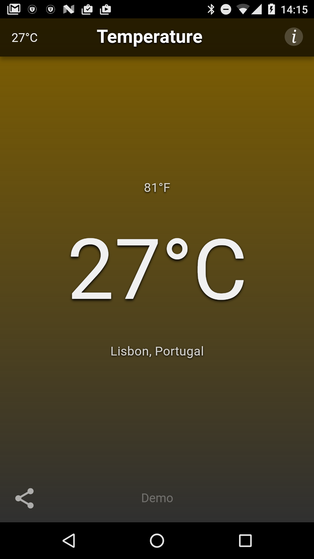 Android application Temperature Pro screenshort