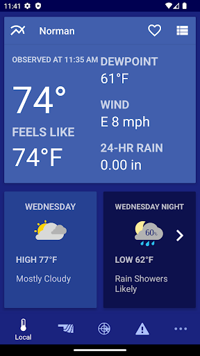 Android application Mesonet screenshort