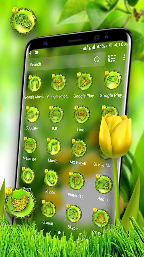 Yellow Tulip Launcher Theme Screen 2