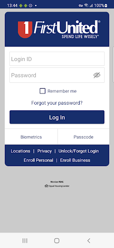 Android application First United Bank screenshort