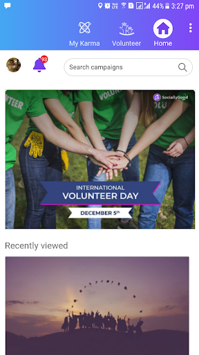 Android application SociallyGood - for Social Good screenshort