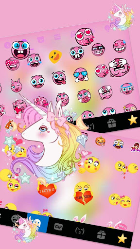 Pinky Unicorn Dreamy Keyboard Screen 2