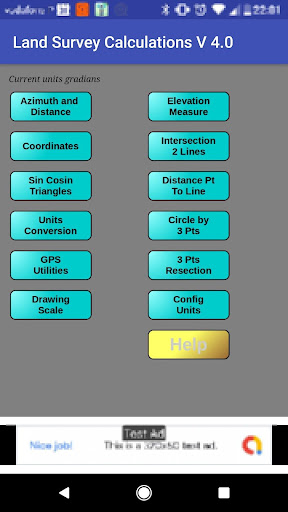 Android application Cálculo de Topografia screenshort