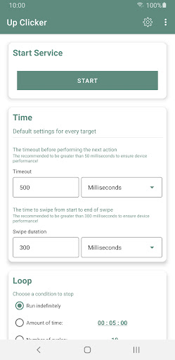 Android application Up Clicker - Auto Gestures screenshort