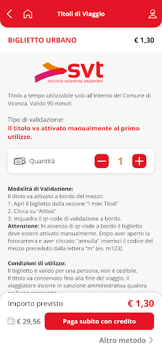 Screenshot of SVT Vicenza