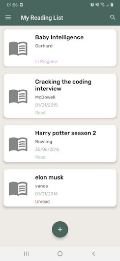 Android application My Reading List screenshort