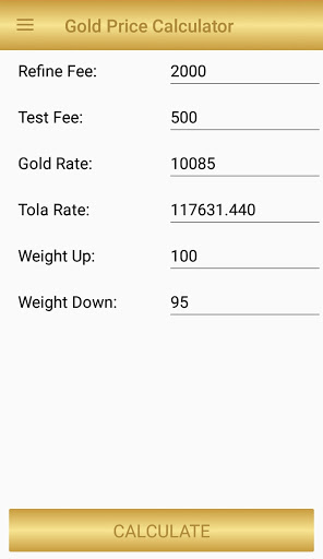 Gold Lab Price Calculator Screen 2
