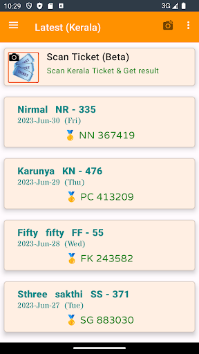 Android application Kerala Lottery Result -Olitham screenshort