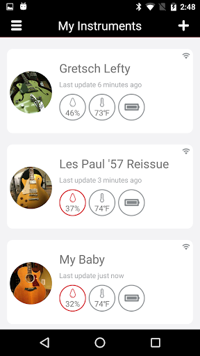 Android application Humiditrak screenshort