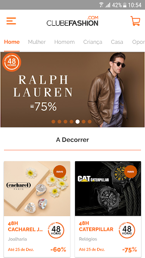Android application Clubefashion screenshort