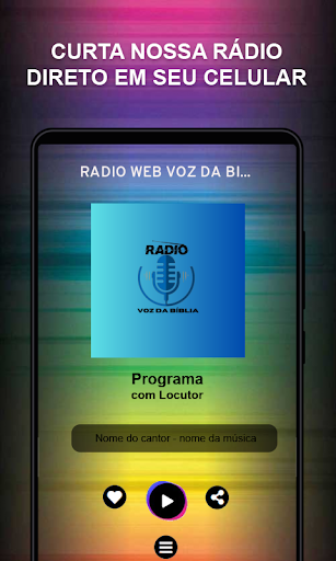 Android application radio web voz da bíblia screenshort