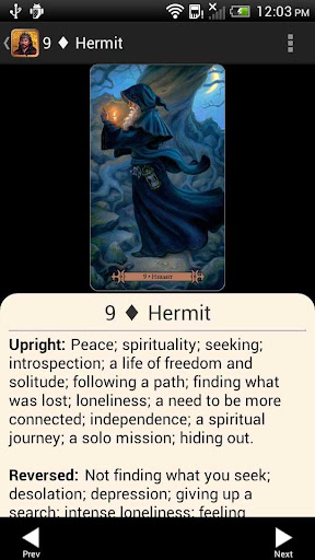 Screenshot of Modern Spellcaster’s Tarot