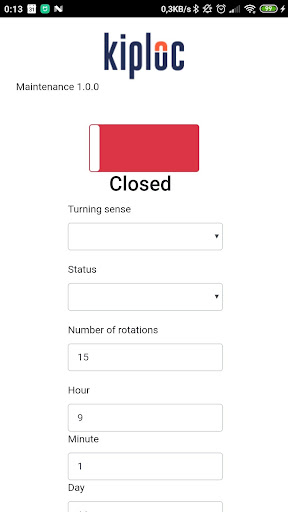 Android application KiplocMaintenaceTest screenshort