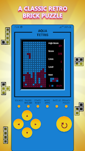 Aqua Tetris Retro Game