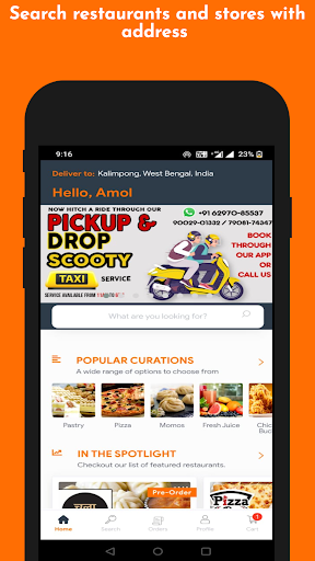 Android application Doorstep Food Delivery screenshort