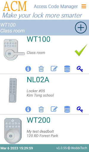 ACM for locks Screen 2