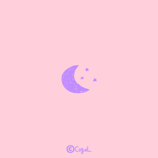 카카오톡 테마 - 핑크보라_낙서 달과 별 logo