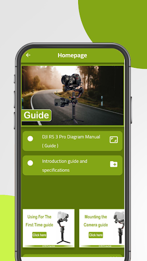 Android application DJI RS 3 Pro App Guide screenshort