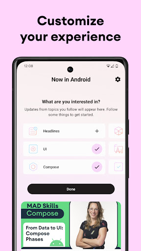 Android application Now in Android screenshort