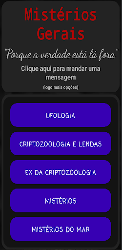 Android application Mistérios, Ufologia e Criptos screenshort