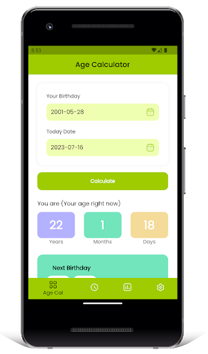 Age Calculator - Days Counter Screen 2
