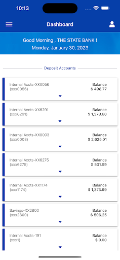 The State Bank Mobile Banking Screen 2