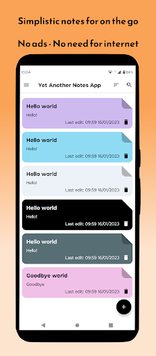 Android application YANA: Yet Another Notes App screenshort