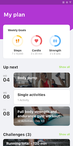 Android application Nutrifitness screenshort
