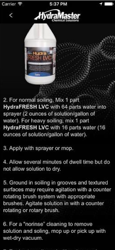 HydraMaster Chemical Solutions Screen 2
