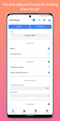 Android application Pizza Dough Premium screenshort