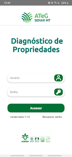 Android application ATeG - Avaliação Diagnóstica screenshort