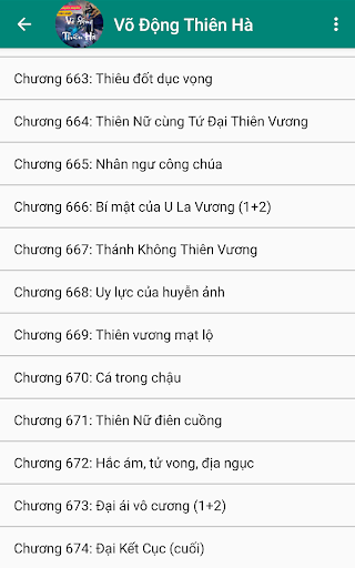 Android application Truyen Vo Dong Thien Ha screenshort