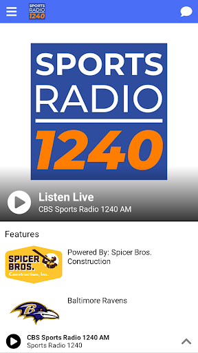Android application CBS Sports Radio 1240AM WCEM screenshort