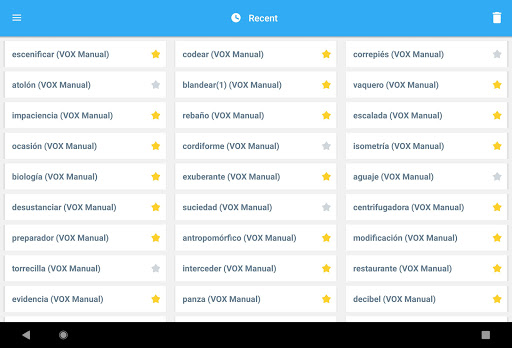 Screenshot of Compact Spanish Dictionary