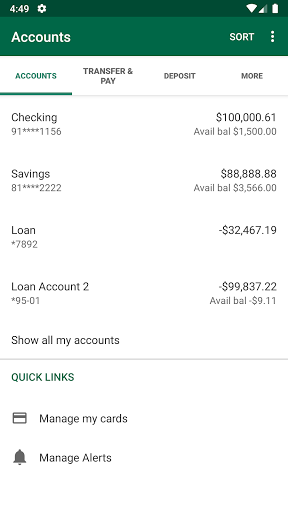 Pioneer Bank Mobile Banking Screen 3