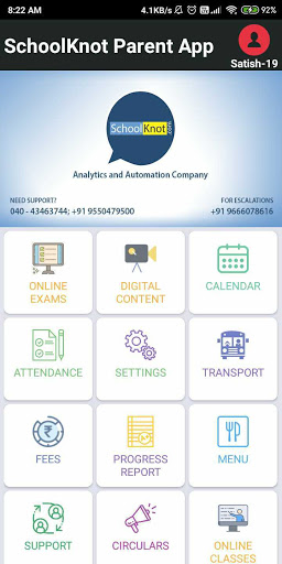 SchoolKnot Parent App Screen 2