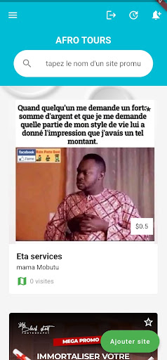Android application AFRO TOURS screenshort