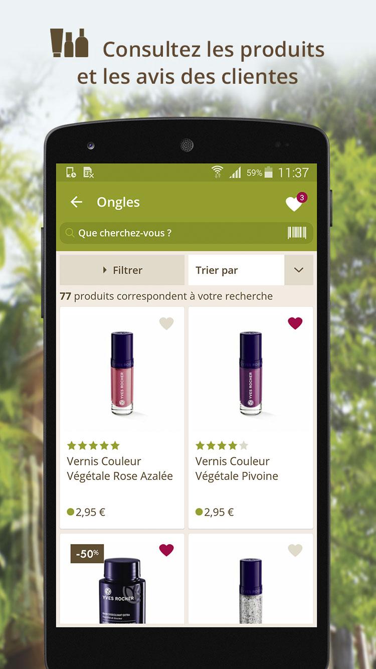 Android application Yves Rocher screenshort