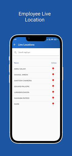 Screenshot of Employee Location tracking App