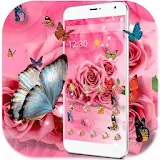 Butterfly Pink Rose Wallpaper icon