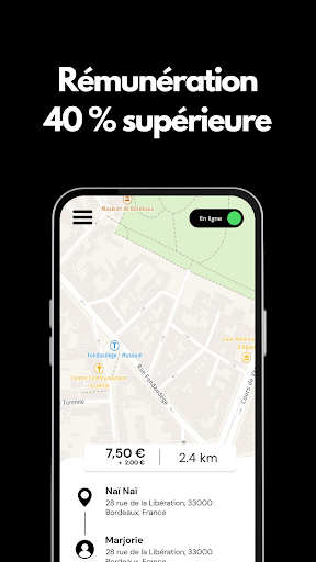 Android application BLACKBIRD livreur screenshort