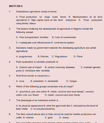 JUPEB Past questions and answe