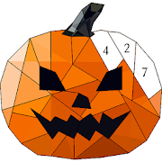 Halloween Poly Art: Color by Number, Coloring Book