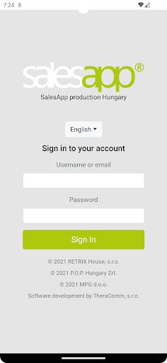 Android application SalesApp HU screenshort