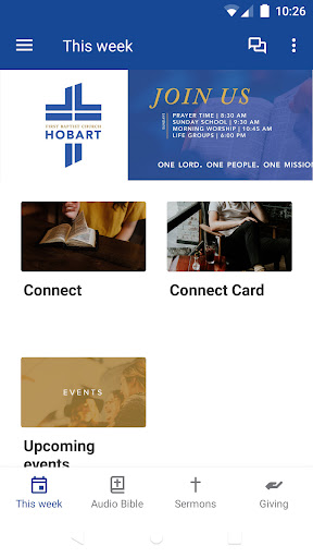 Android application First Baptist Church Hobart screenshort