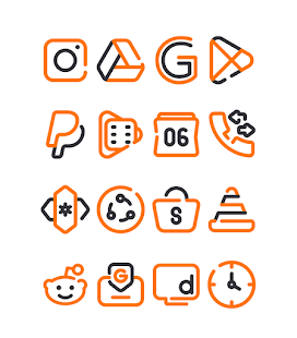Lineblack - Captura de pantalla del paquete de iconos naranja